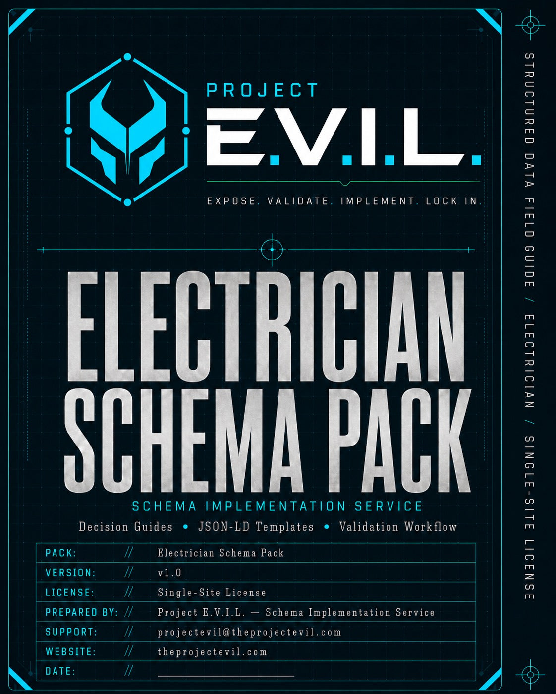 Electrician Schema Pack — electrician-specific JSON-LD template kit from The Project E.V.I.L.