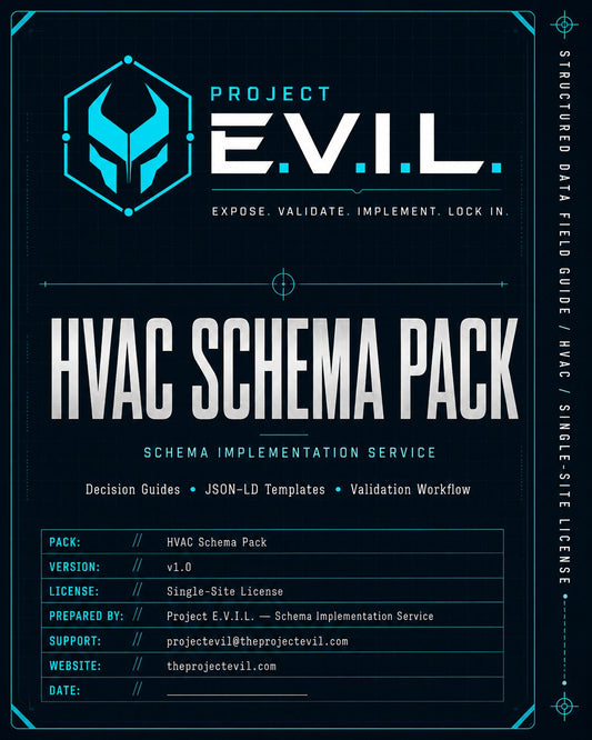 HVAC Schema Pack — HVAC-specific JSON-LD template kit from The Project E.V.I.L.